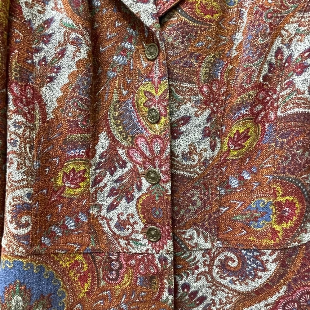 Vintage Coldwater Creek Women's M‎ Tapestry Paisley Blazer Jacket Cottagecore - Picture 6 of 15